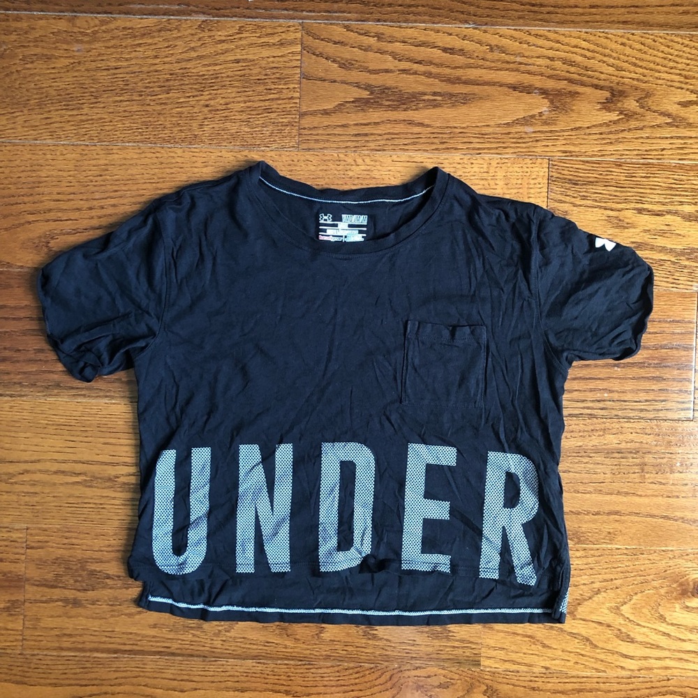 Girls Black UA Crop Top